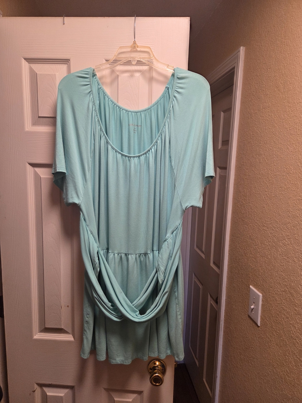 Jessica London Light Aqua Scoop Neck Short Sleeve Tunic